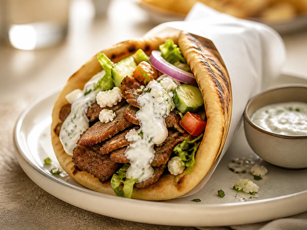 Gyro plated food photo